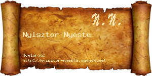 Nyisztor Nyeste névjegykártya